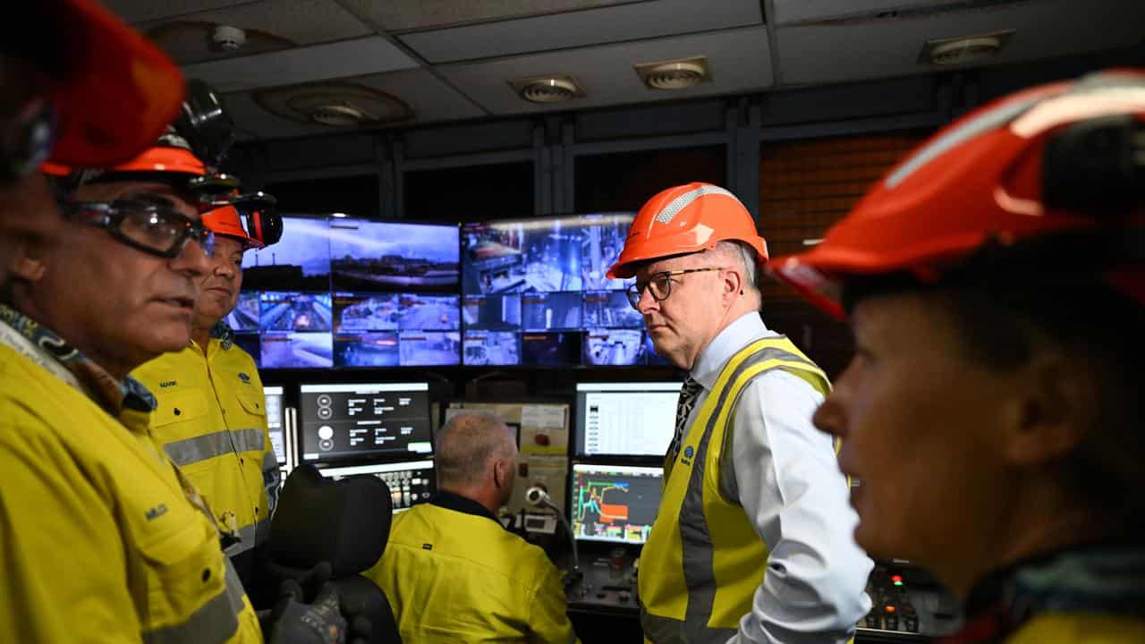 Prime Minister Anthony Albanese at Port Kembla steelworks