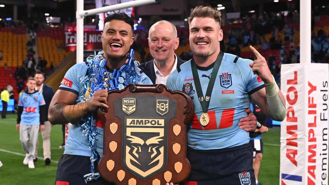 (L-R) Spencer Leniu, Michael Maguire and Angus Crichton.