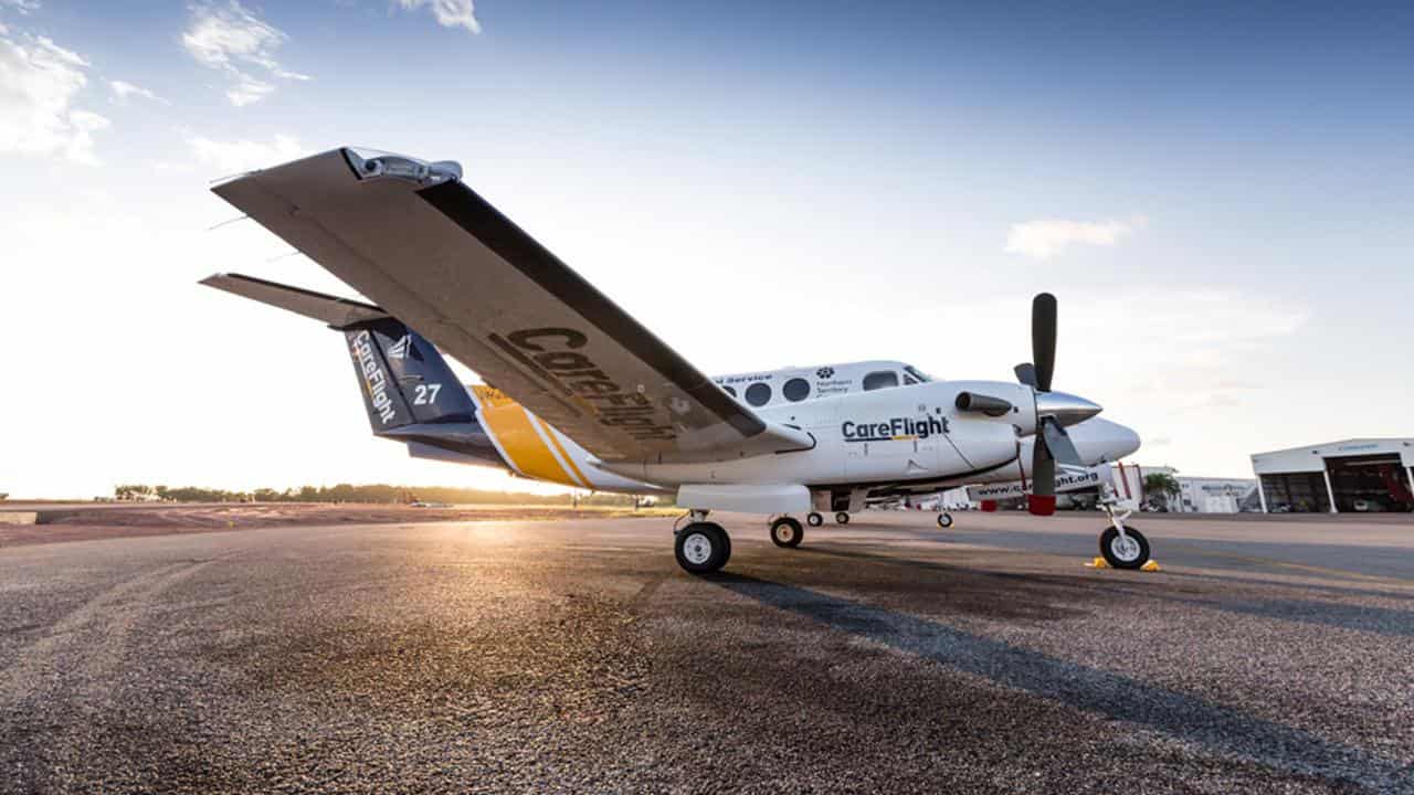 A CareFlight Kingair at Darwin (file)