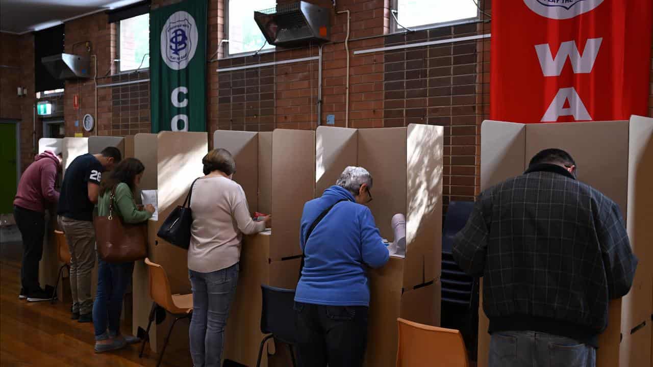 Voting at the Strathfield North Public School