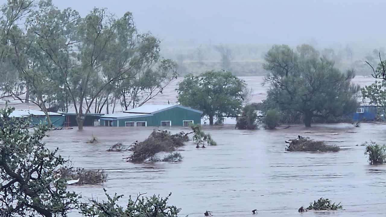 A flooded home in Marble Bar.