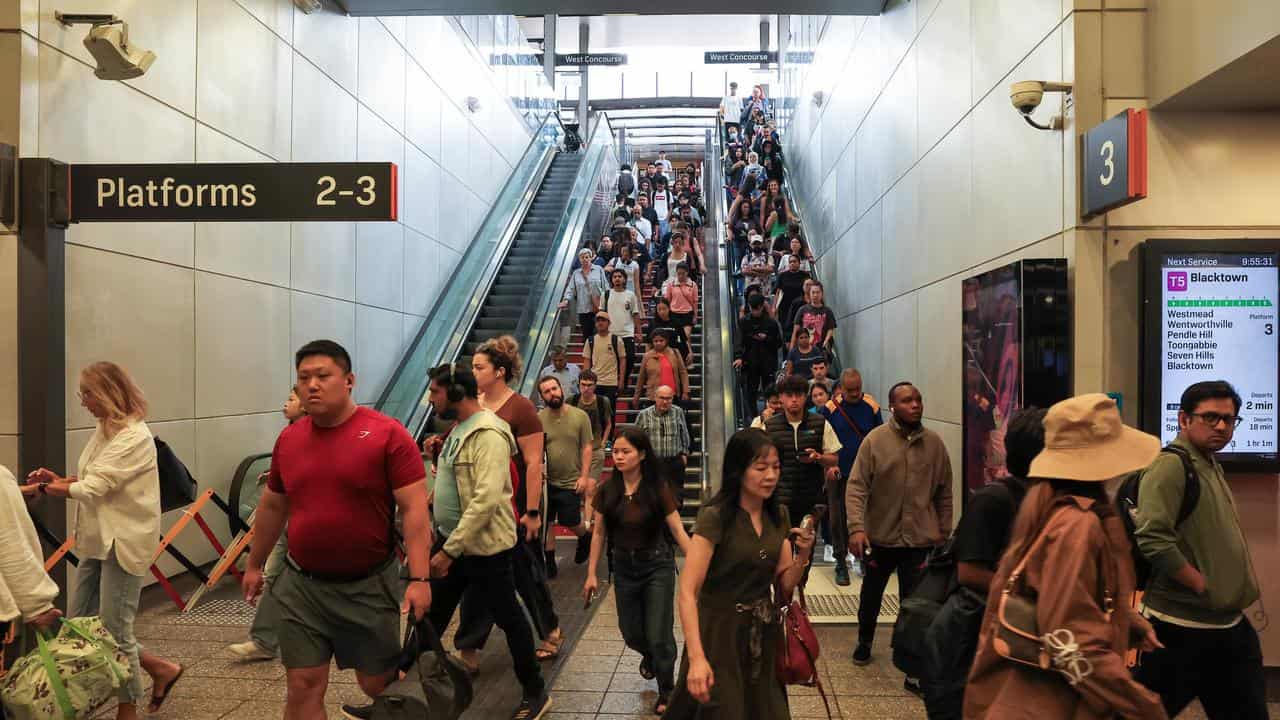 Commuters at Parramatta Station.