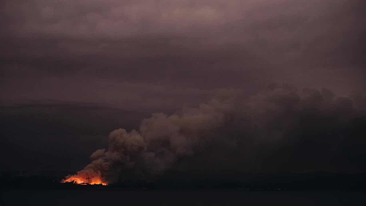 A bushfire at Eden, NSW in January 2020.