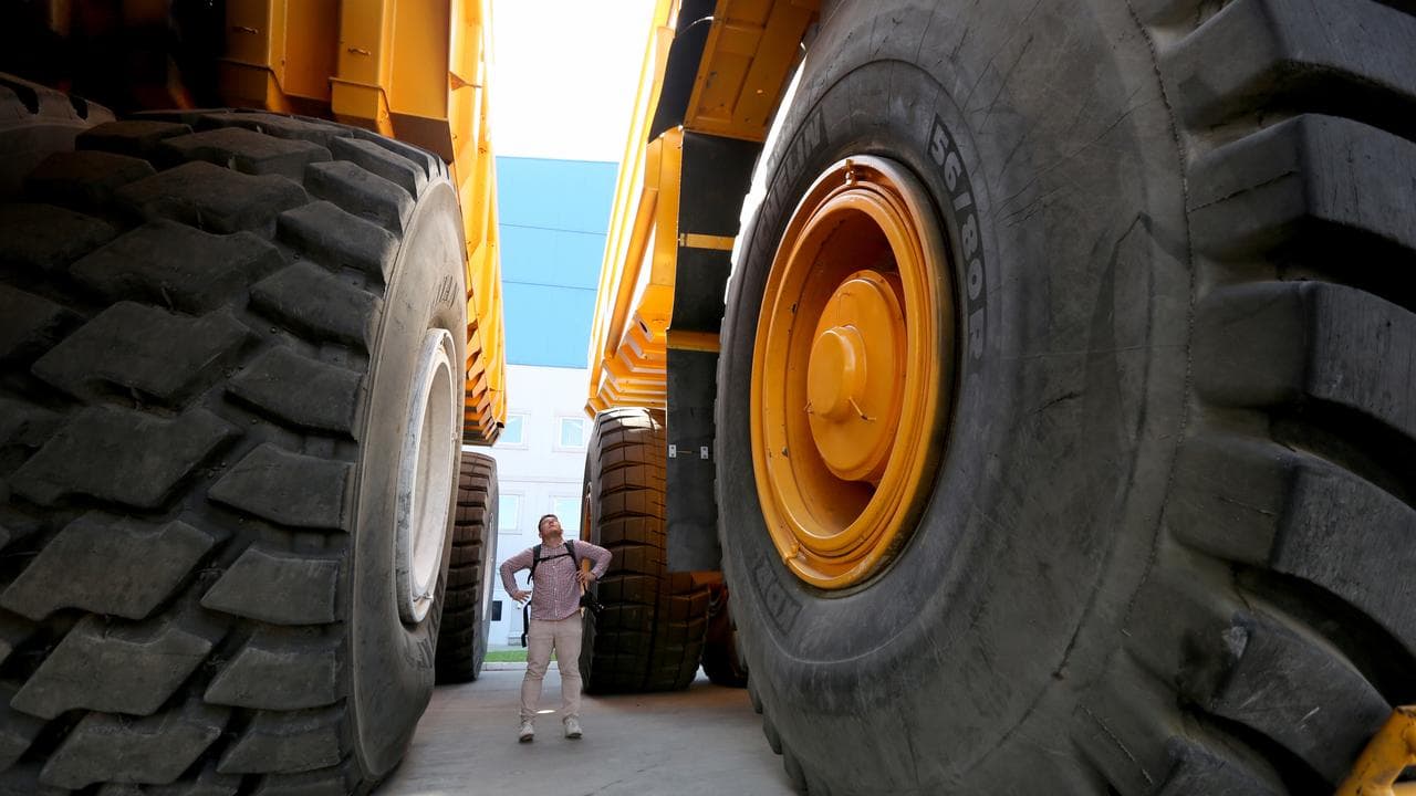 Mining truck in Minsk, Belarus, bound for CIS mining companies
