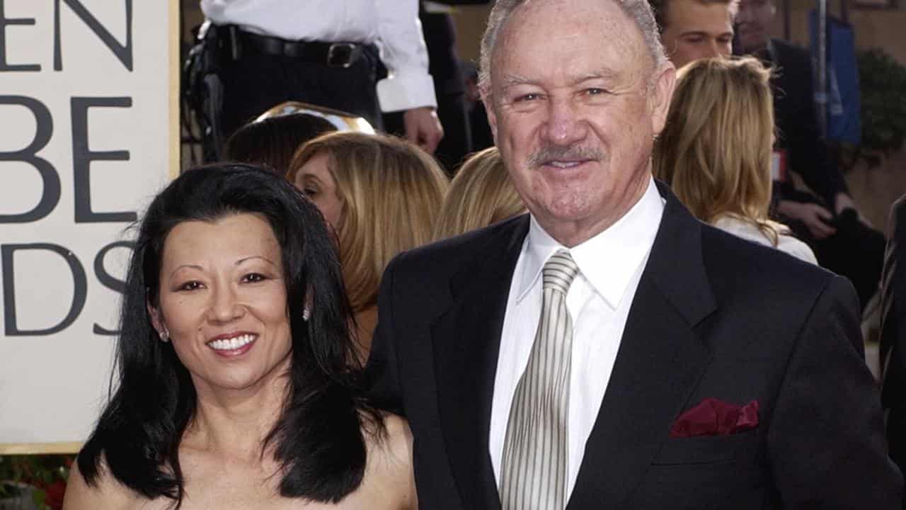 Gene Hackman and wife Betsy Arakawa at the Golden Globes in 2003