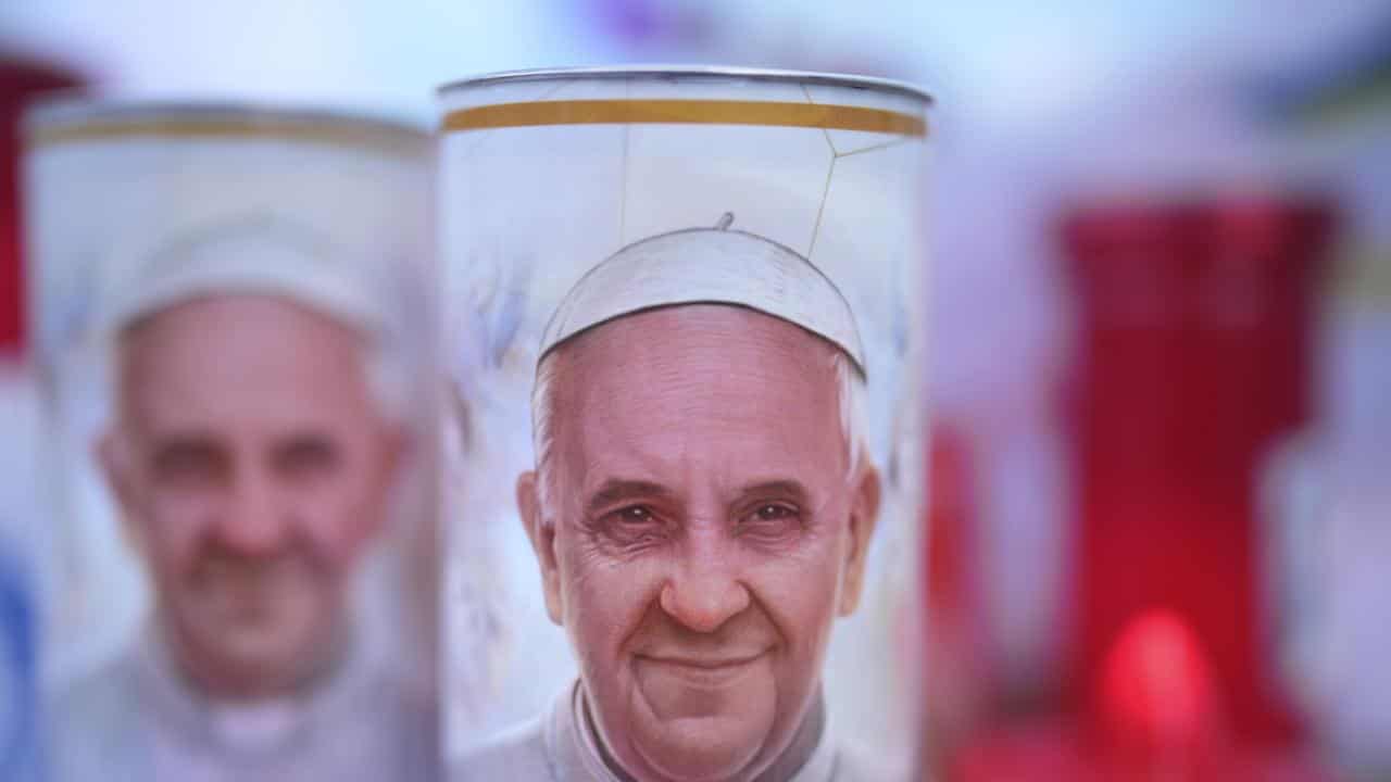 Pope Francis candle