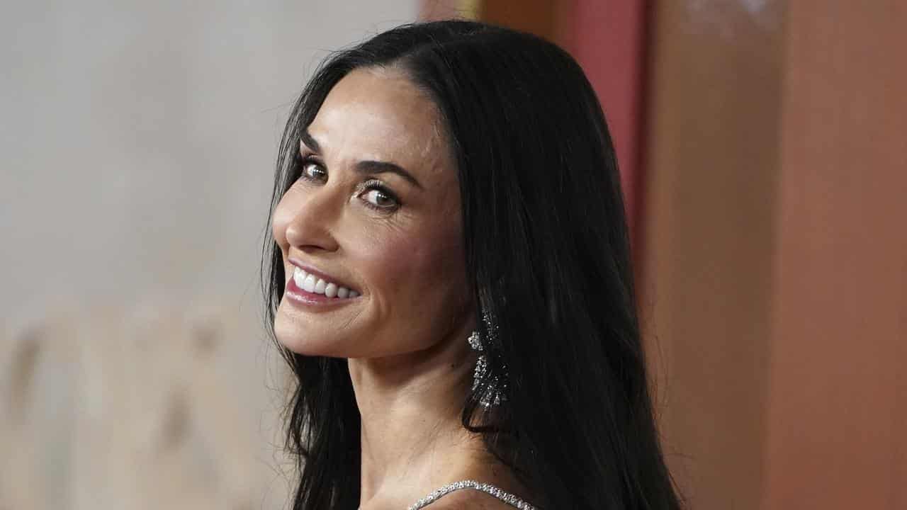 Demi Moore arrives at the Oscars