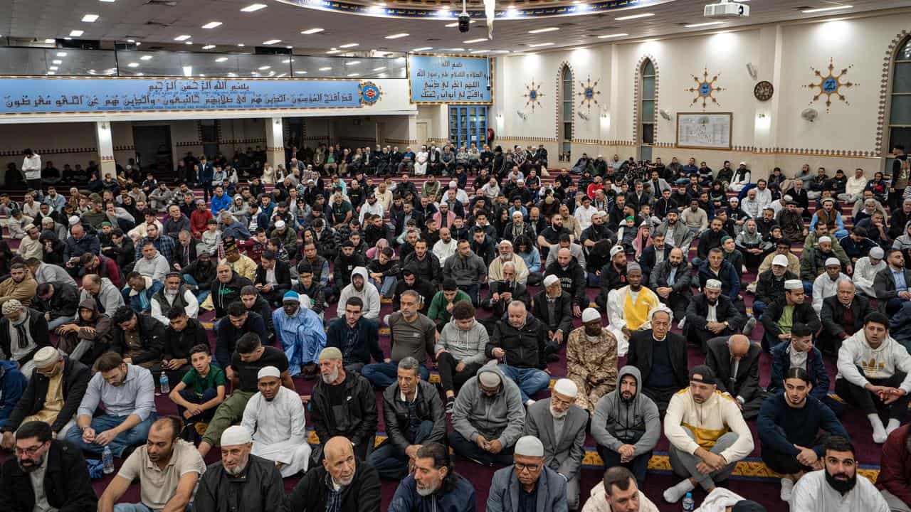 Worshippers celebrating Ramadan, at the Lakemba Mosque