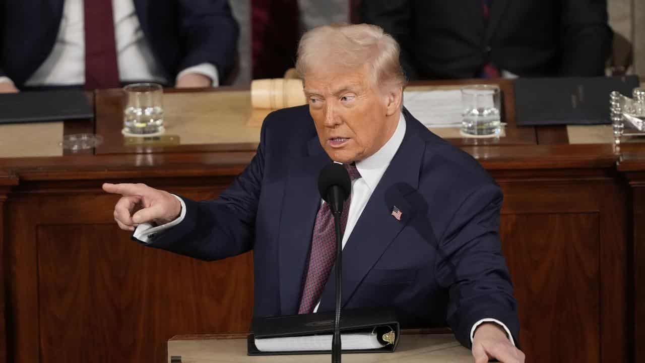 President Donald Trump addresses a joint session of Congress 