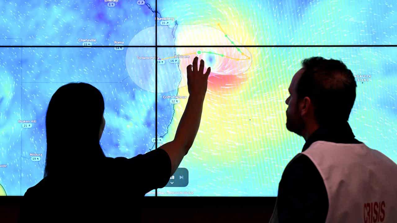 A map showing Tropical Cyclone Alfred at the National Situation Room