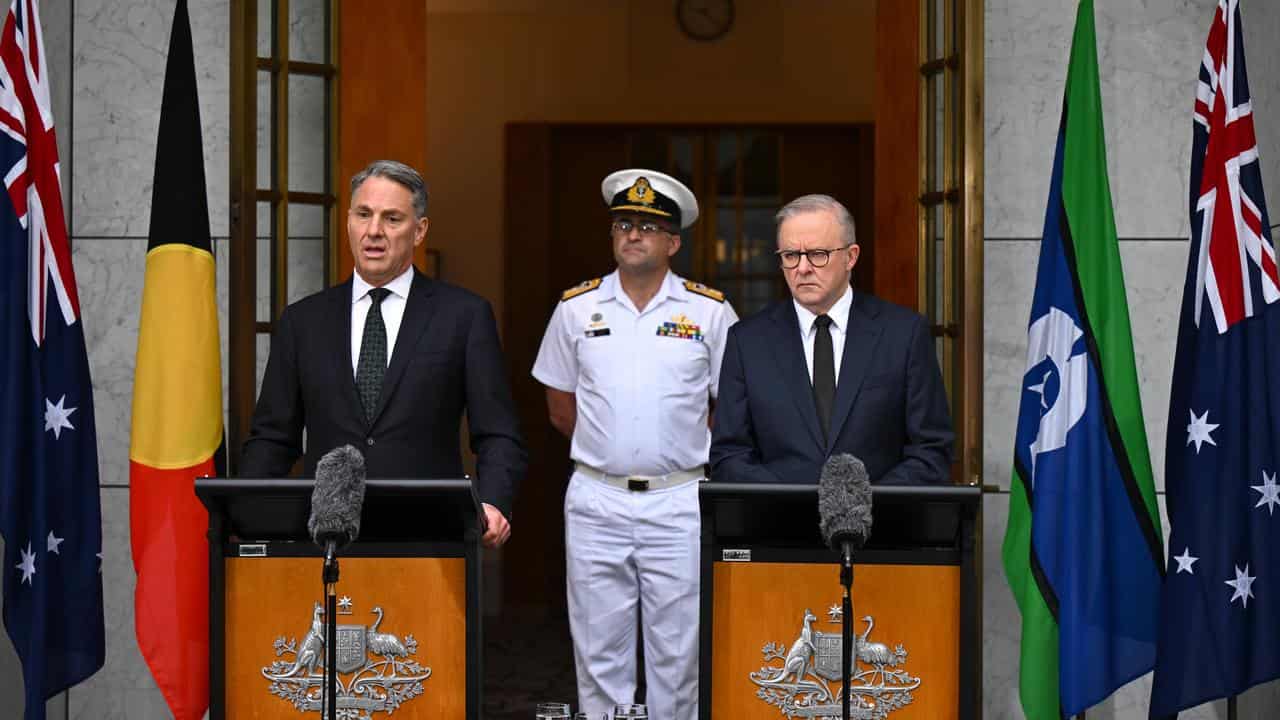 Anthony Albanese with Defence Minister Richard Marles