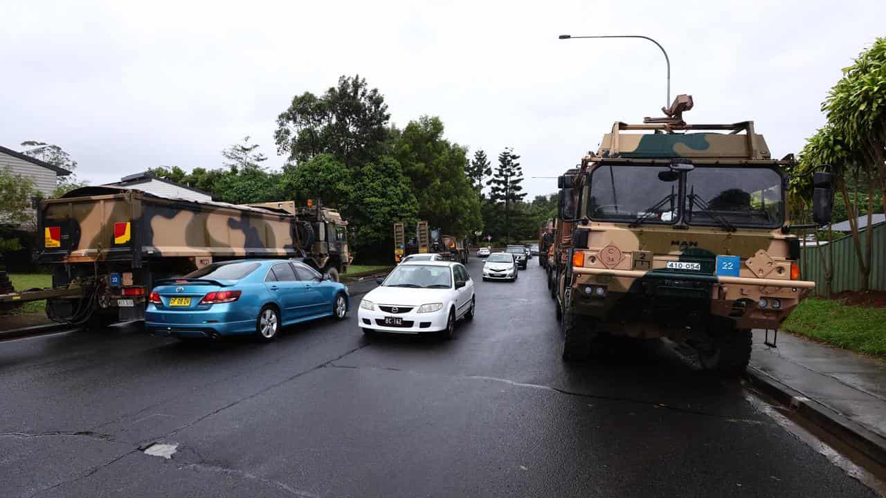 Defence vehicles in Lismore