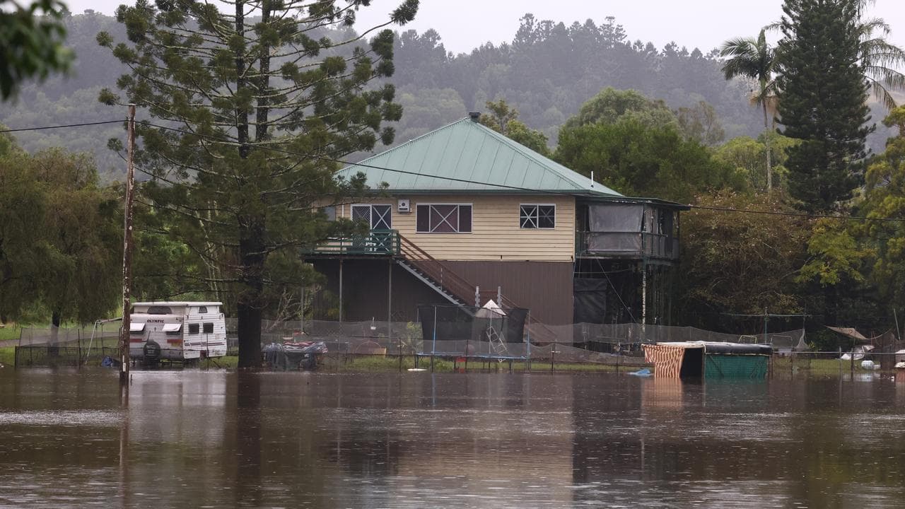 Floods near a house in Lismore