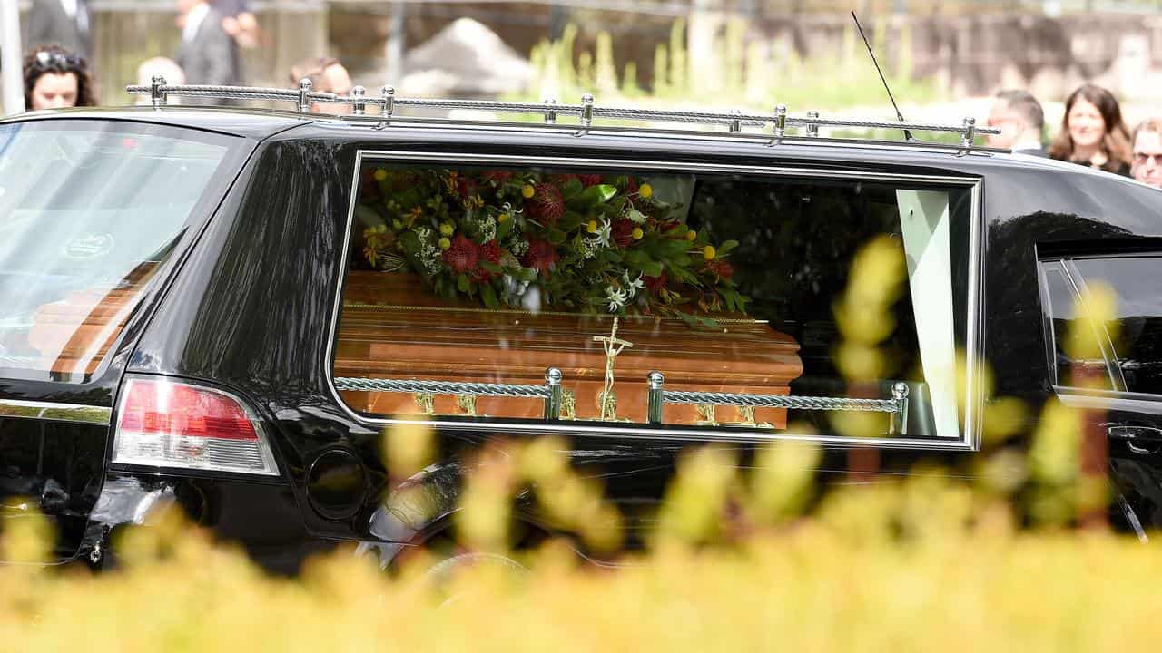 A hearse carrying the casket (file image)