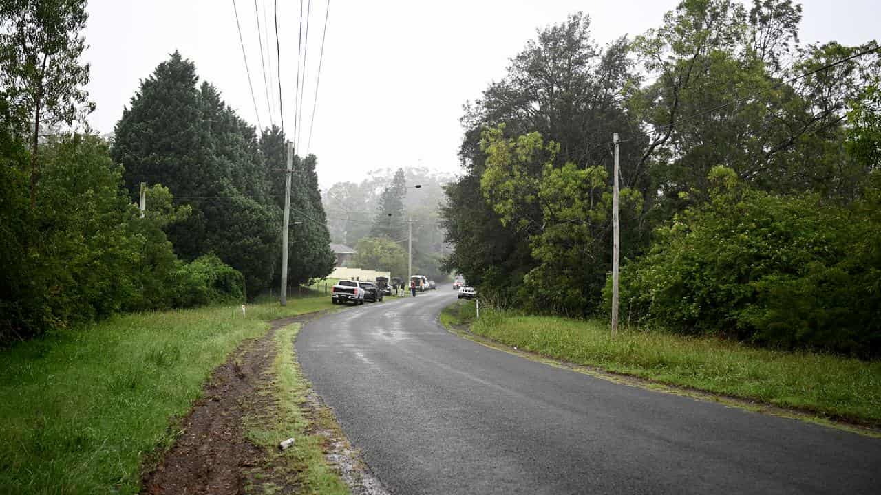 View of where a caravan containing explosives was found 