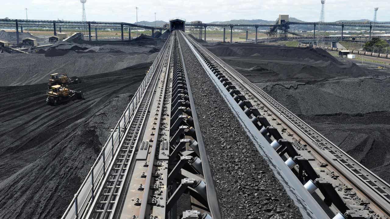 Coal on a conveyer