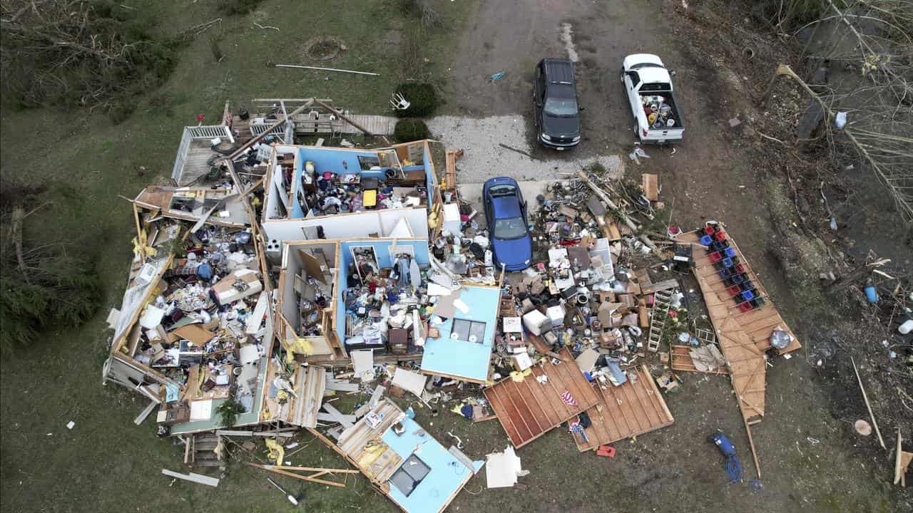 Destruction from a severe storm in Wayne County