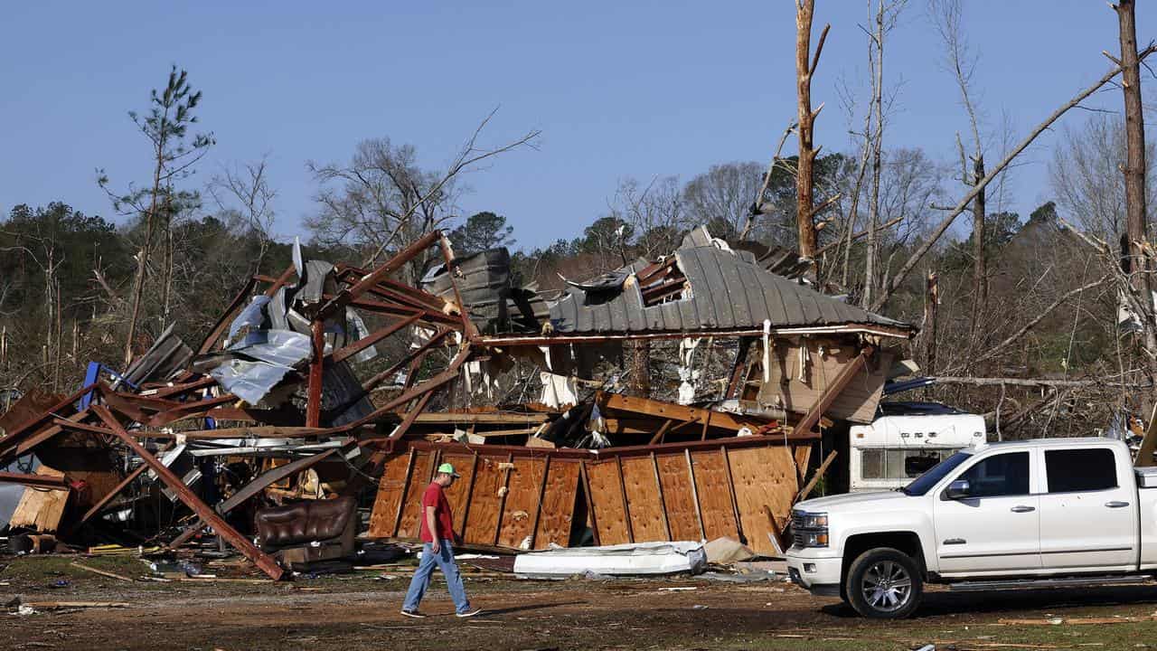 The damage after a tornado passed through Alabama