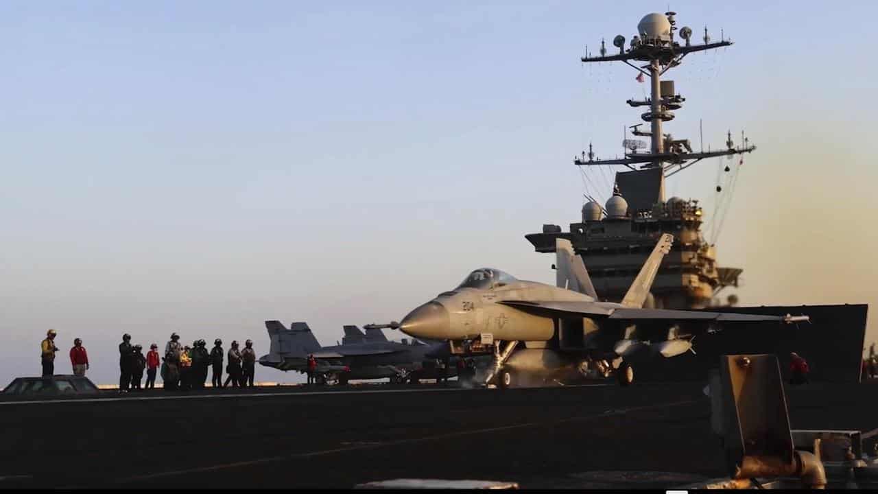 Jet launching from USS Harry S Truman