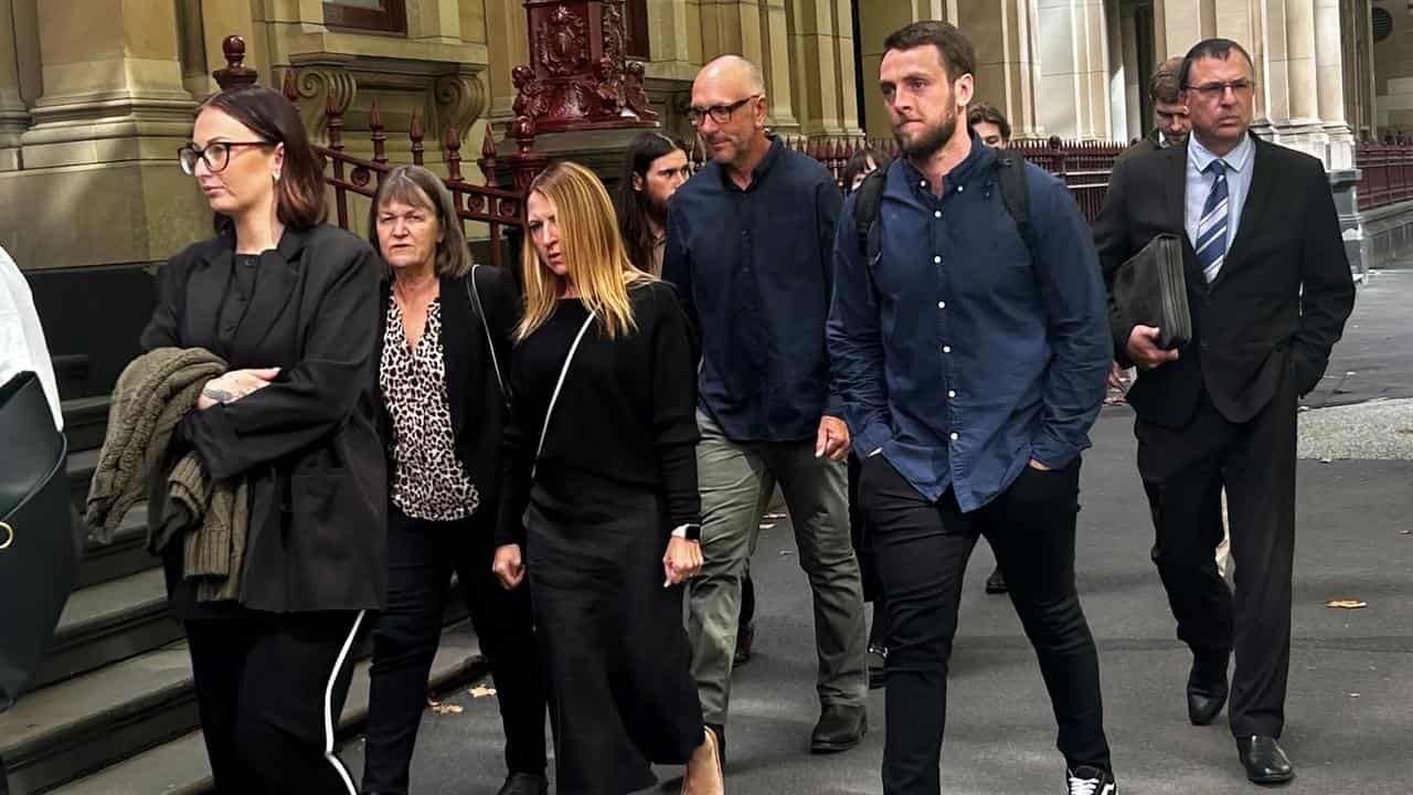 Family of Alex Robinson arrive at Supreme Court of Victoria