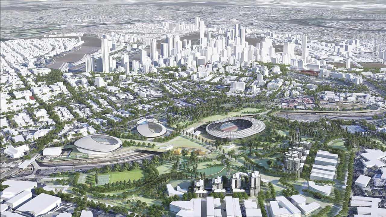 An impression of the proposed Victoria Park stadium