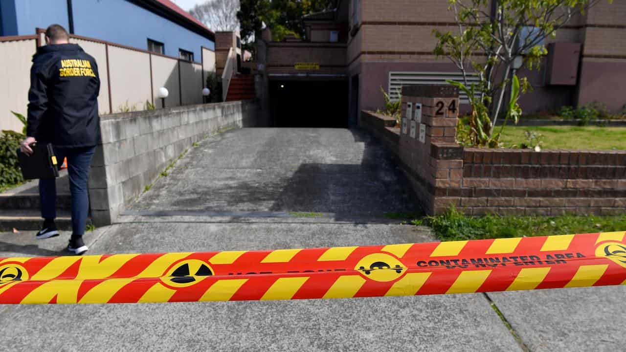 Hazmat tape at the Arncliffe property (file)