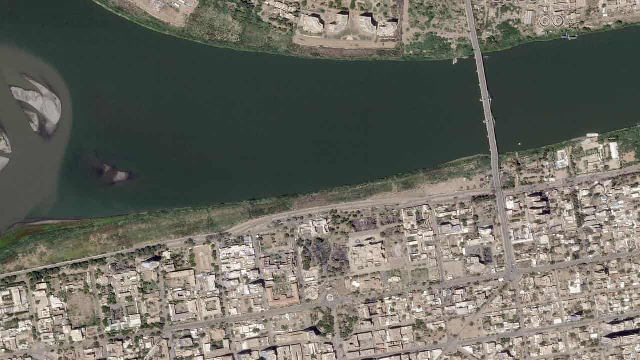 Satellite picture shows the presidential palace in Khartoum