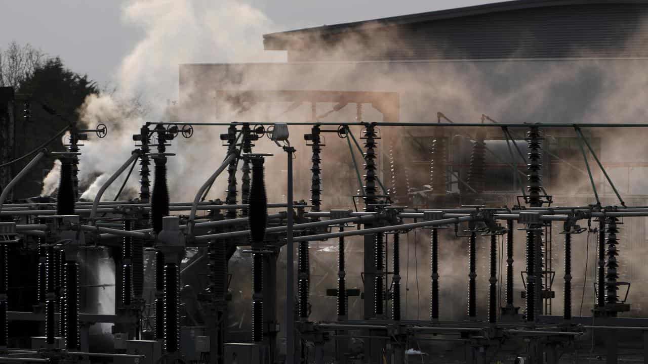 Smoke rises from the North Hyde electrical substation