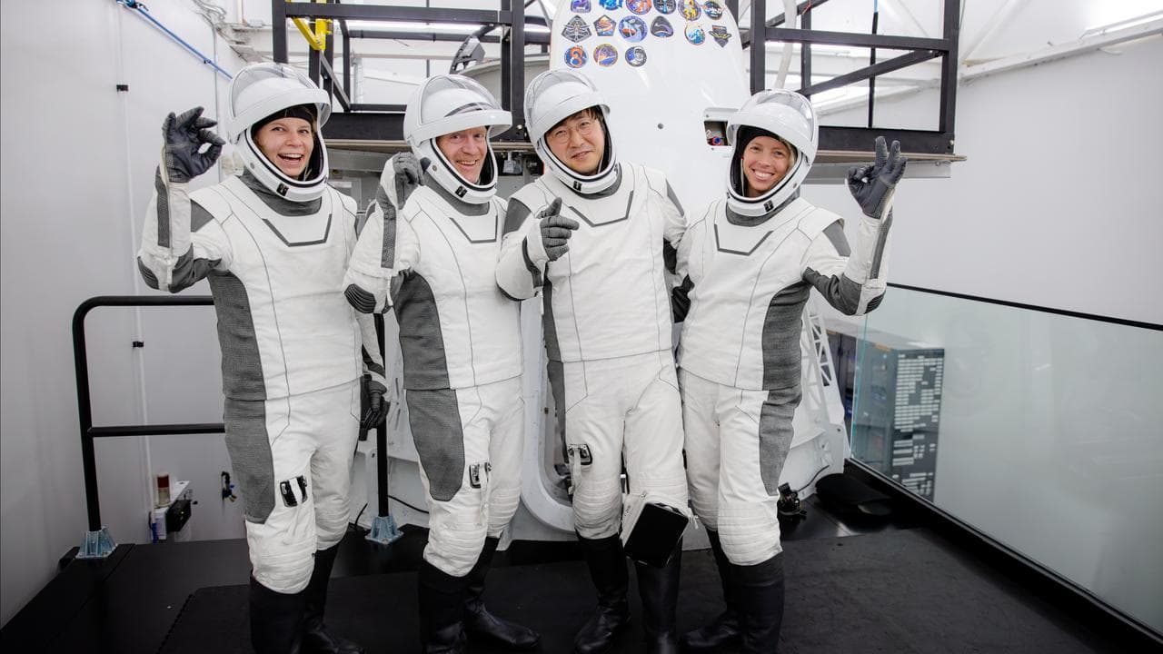 Astronauts from the Fram2 mission at the Kennedy Space Centre