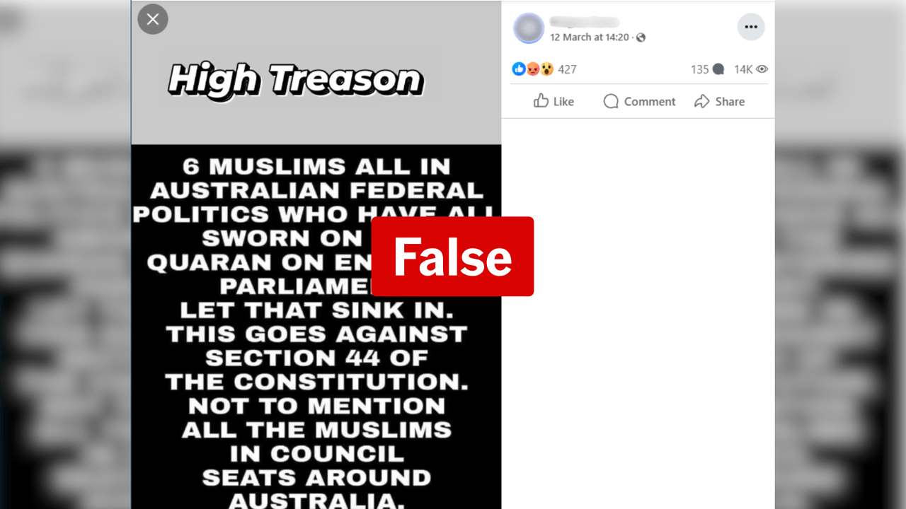 One of the Facebook posts spreading the false claim.