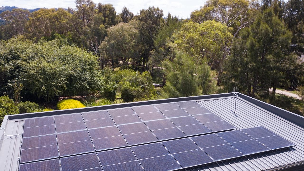 A residential rooftop solar unit in Canberra