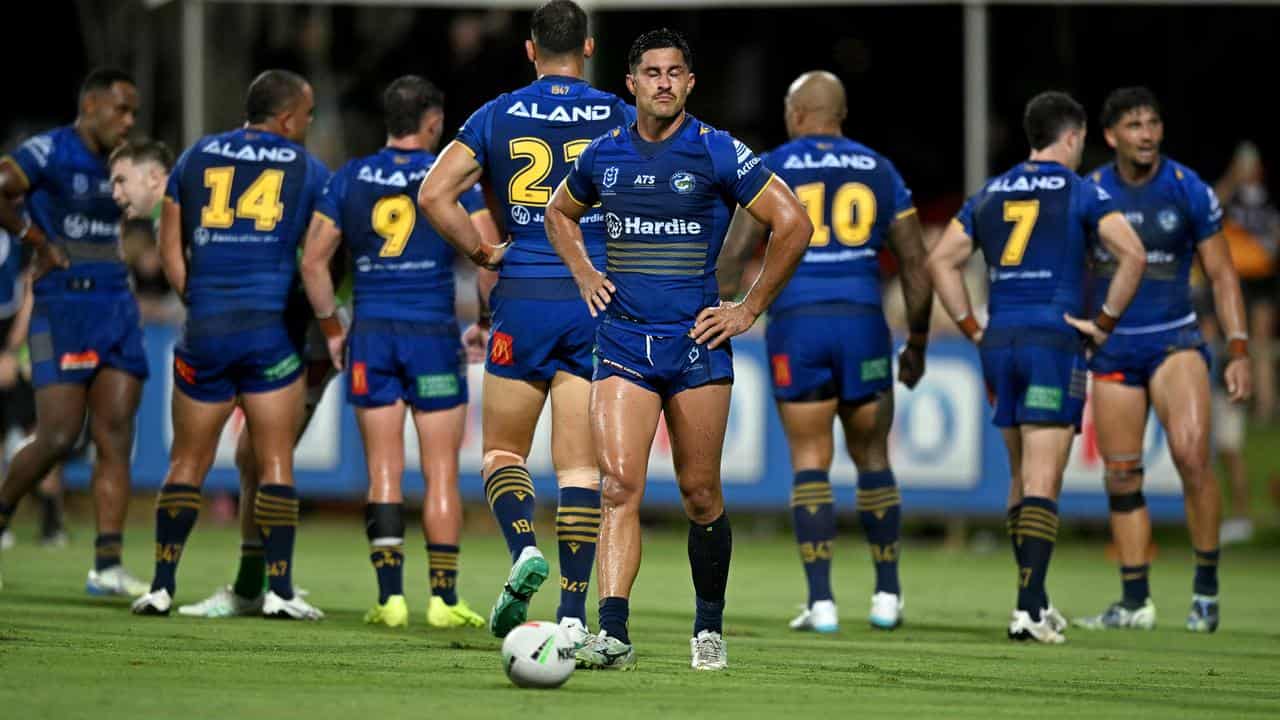 Parramatta players looking dejected.