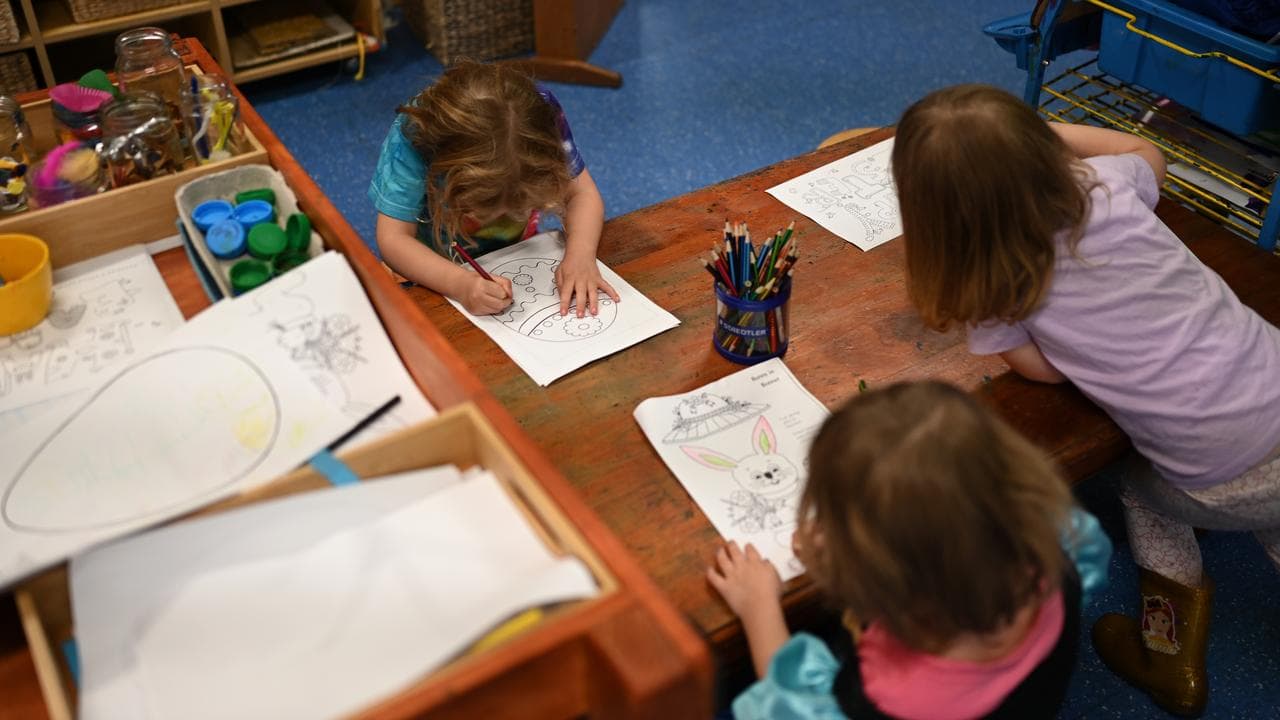 Children playing at a table