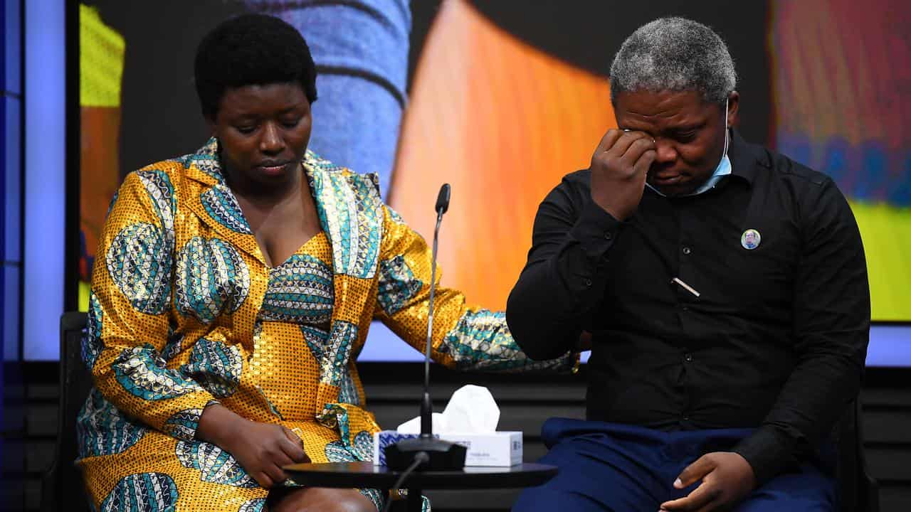 Aline Habiyakare (left) and father Belthrand Habiyakare