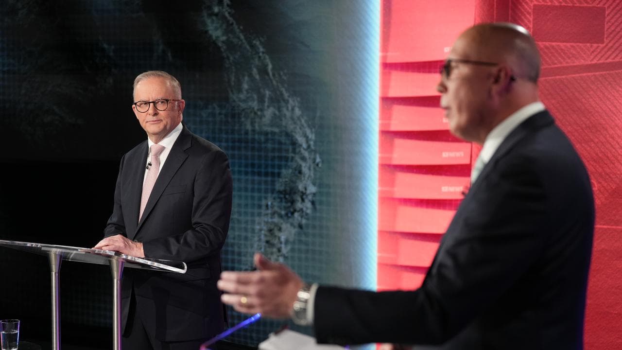 Anthony Albanese and Peter Dutton at the leaders' debate