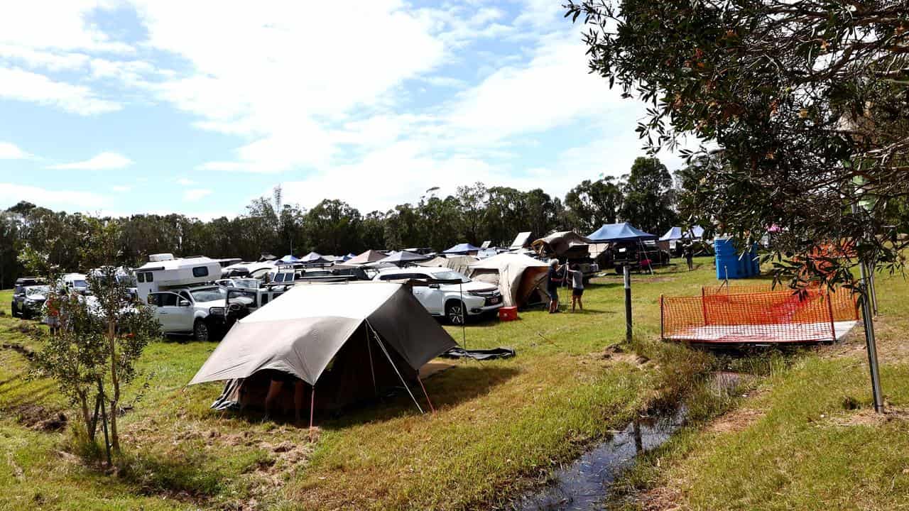Campers at the Bluesfest site