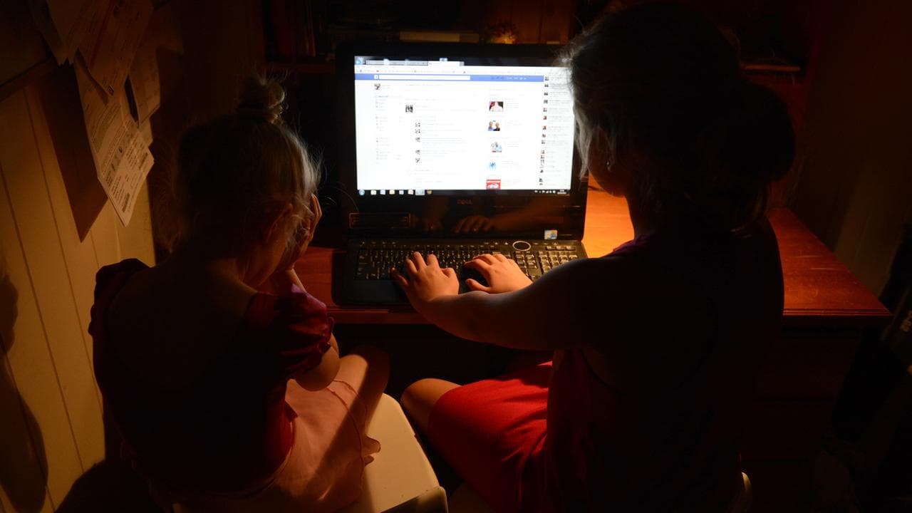Young girls using a personal computer