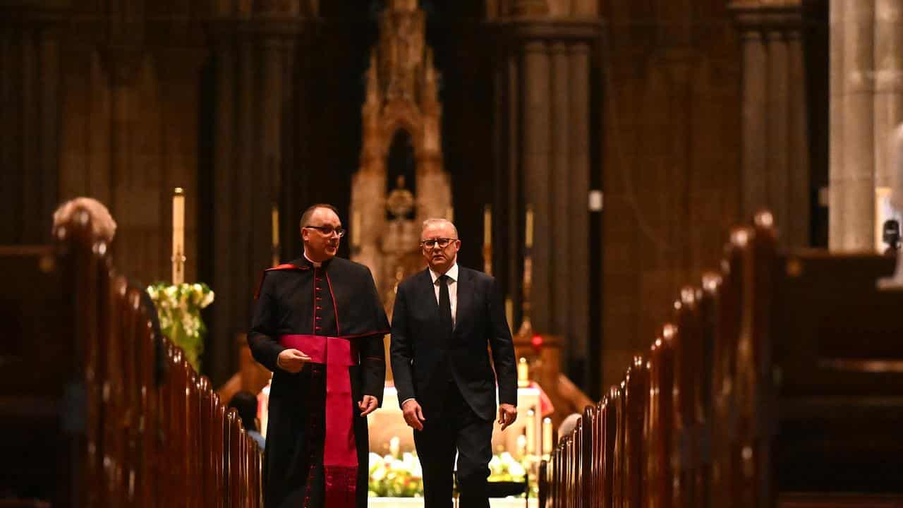Anthony Albanese and Monsignor Stuart Hall