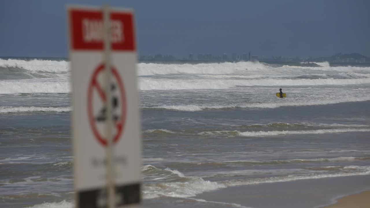 Large waves on an east coast beach (file image)