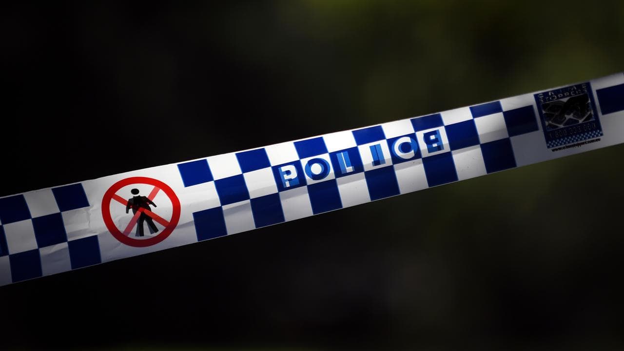 Police tape at a crime scene