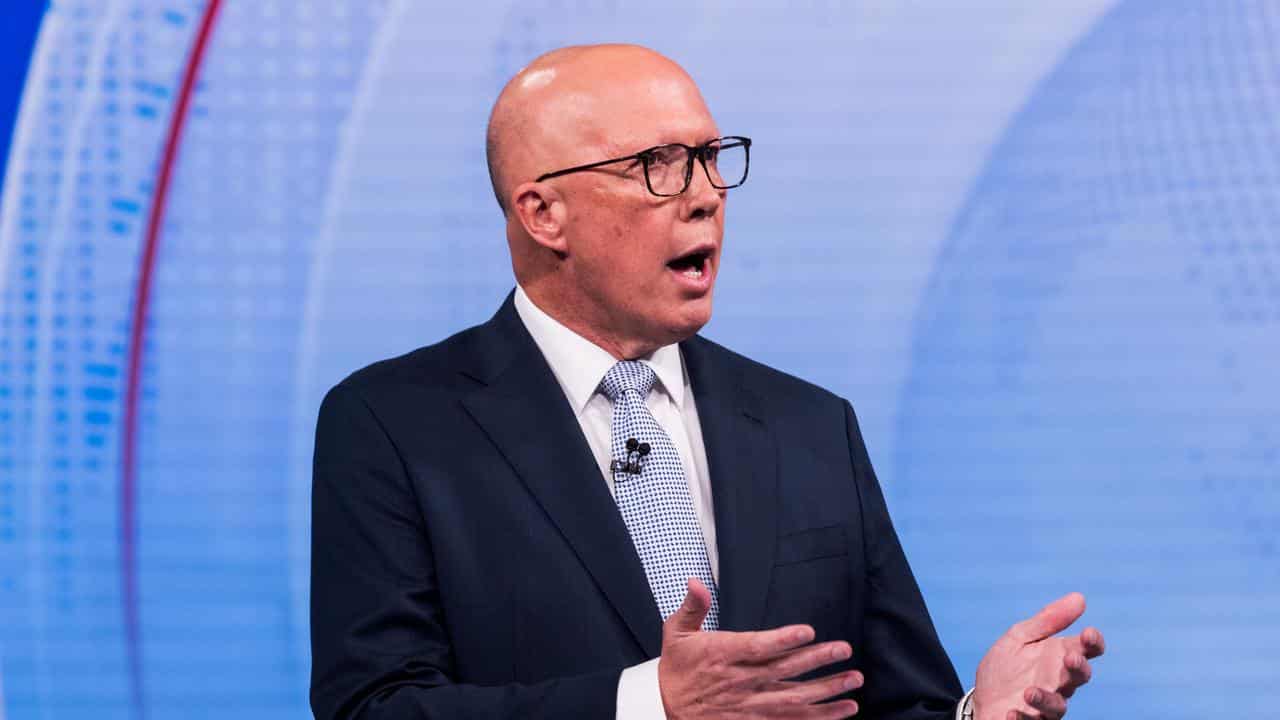Opposition Leader Peter Dutton during the third leaders' debate