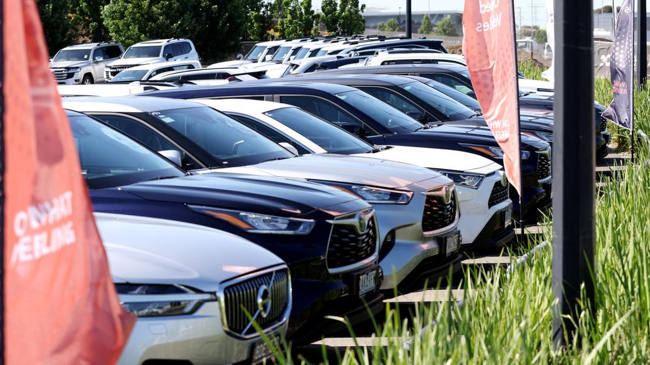 Cars in a car yard