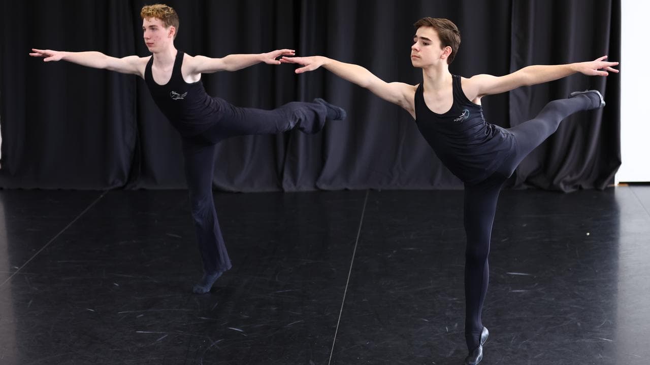 Jaedyn Lovelock and Ryan Barry during a dance class