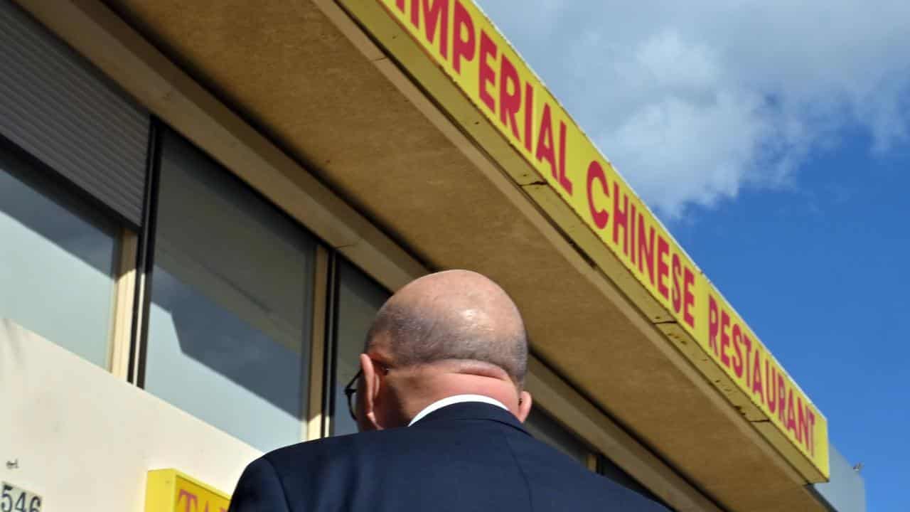 Opposition leader Peter Dutton at a Melbourne Chinese restaurant
