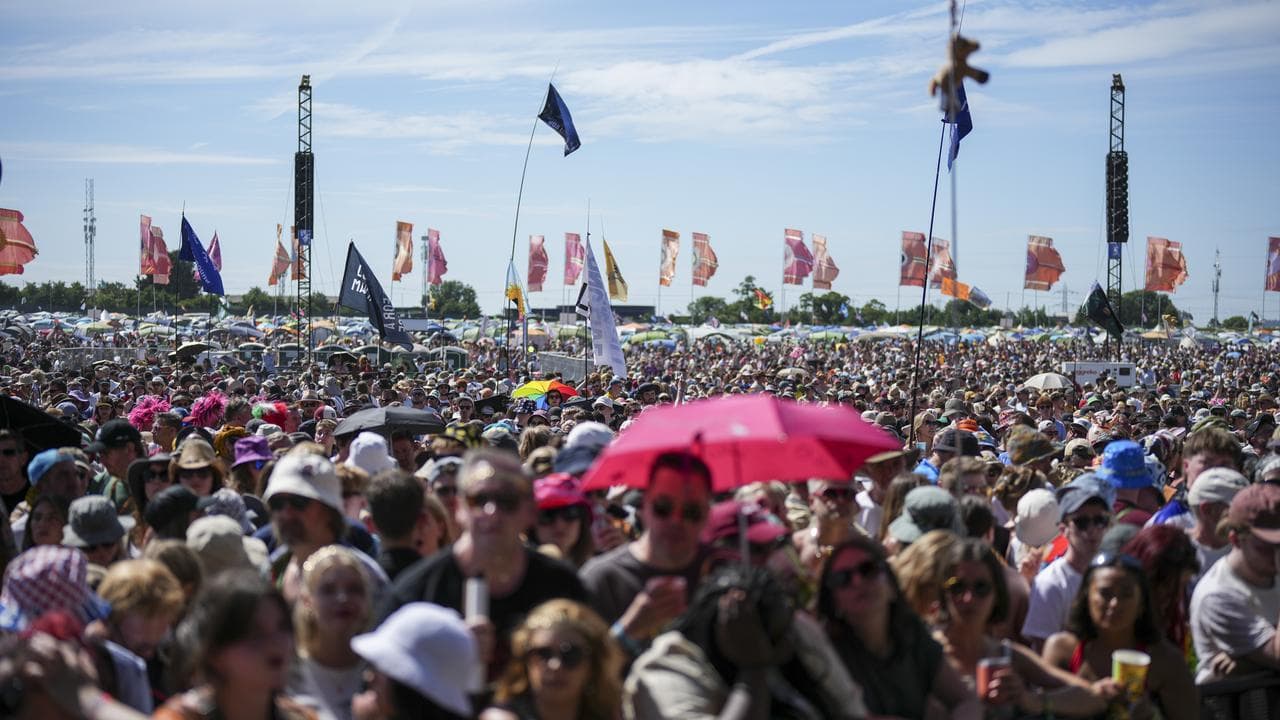 Crowd at the Glastonbury Festival