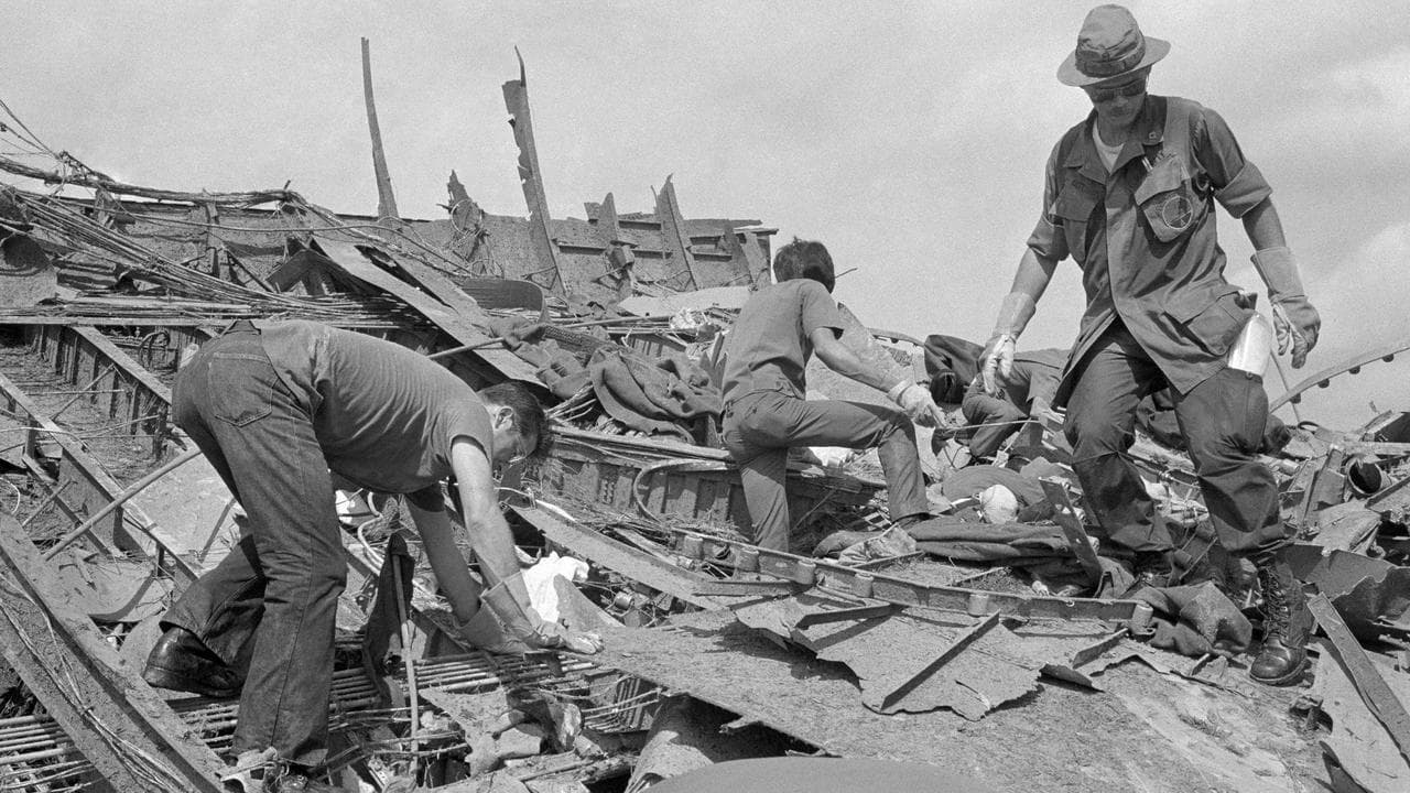 Wreckage of a C-5A Galaxy transport plane