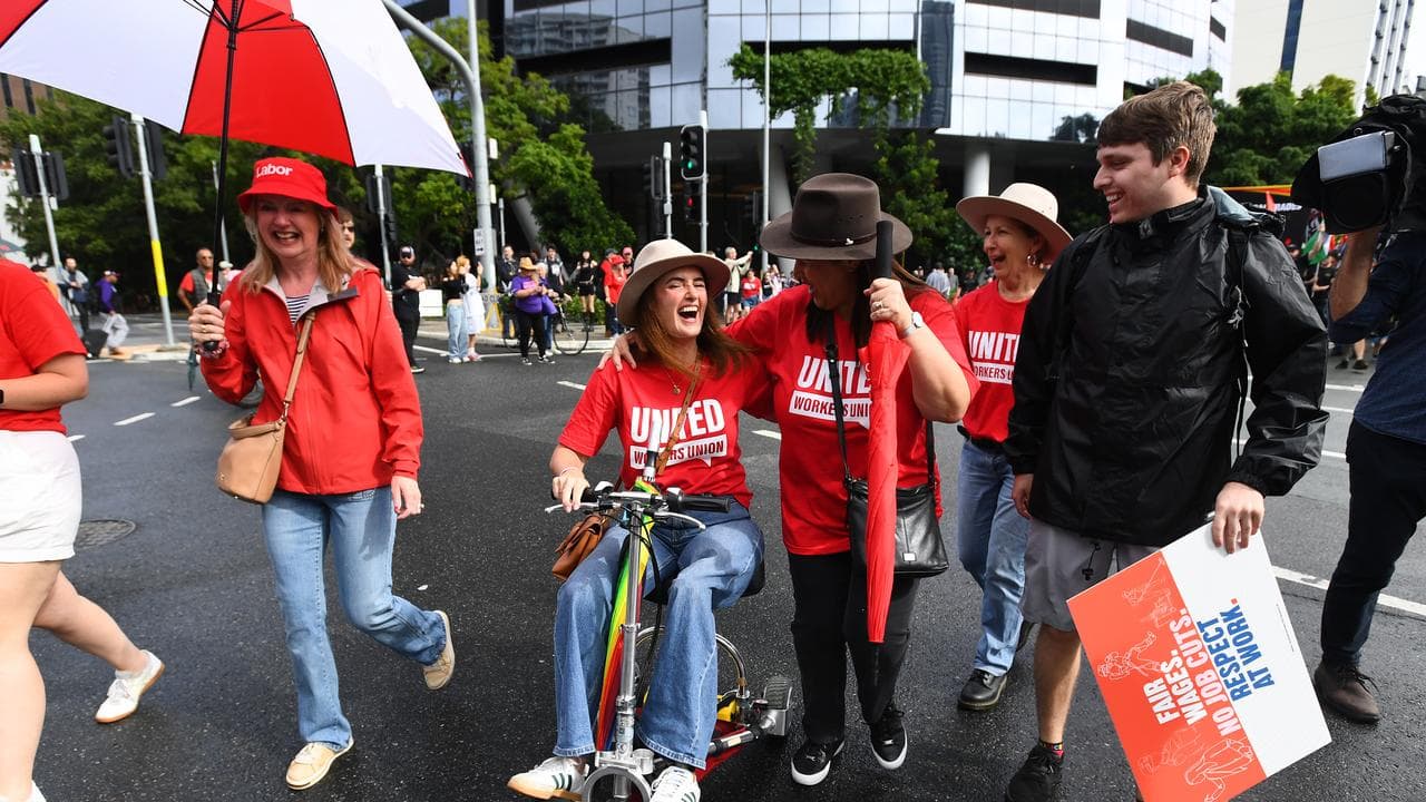 Ali France at a Labor Day rally