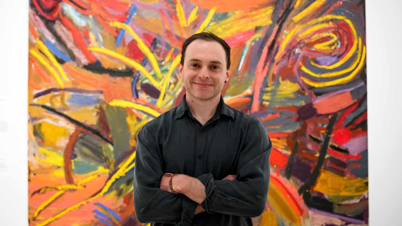 Artist Gene A’Hern won the Sulman Prize for his work Sky Painting.