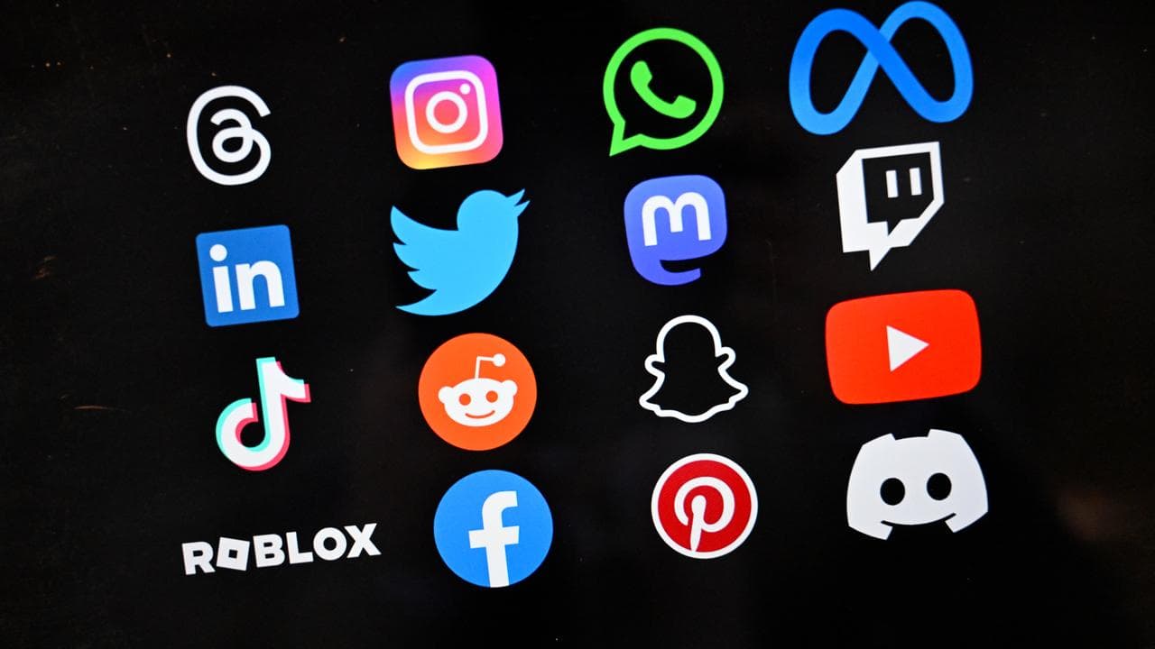 The logos of major social media companies