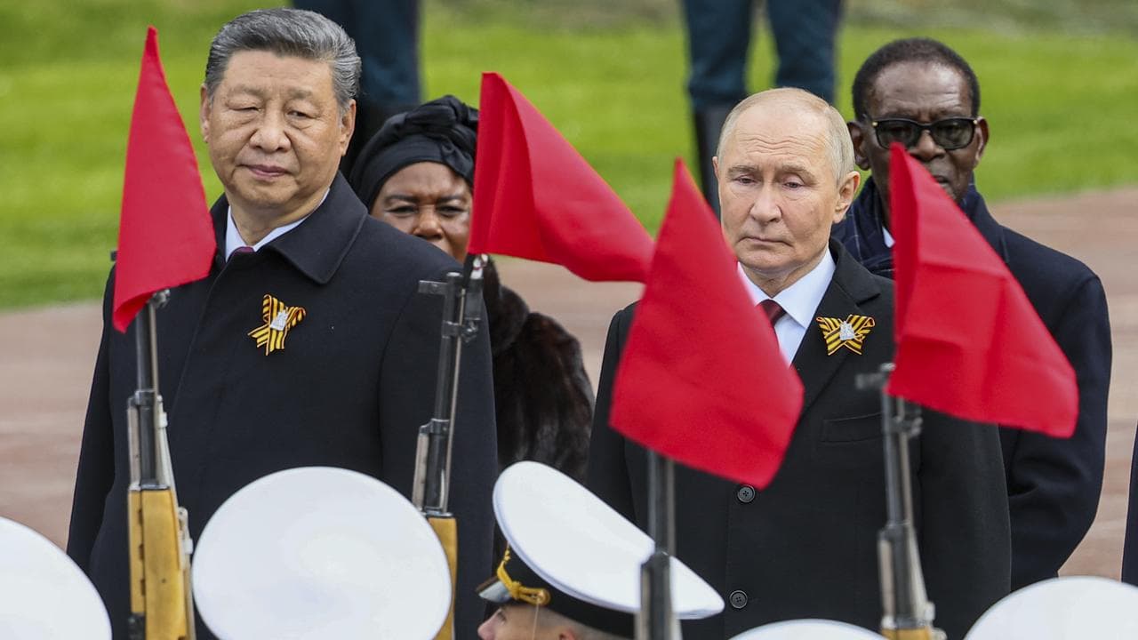 Xi Jinping and Vladimir Putin during Victory Day in Moscow